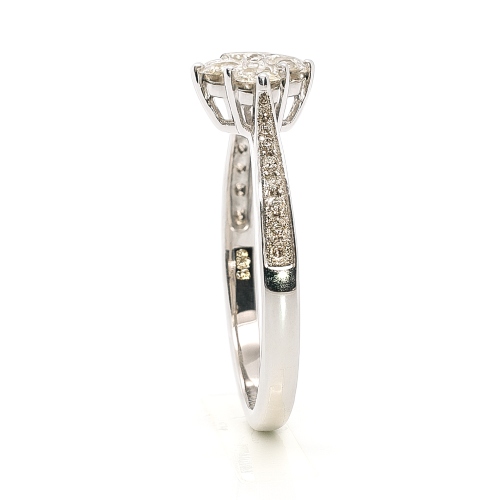 Diamant Ring "Classic" 0,73 ct. Weissgold 18K – Bild 3