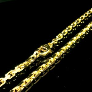 Ankerkette, diamantiert, 14K, Gelbgold