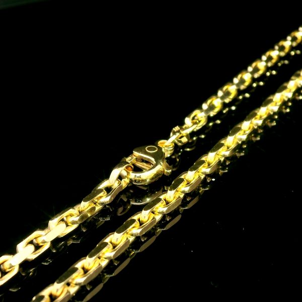 Ankerkette, diamantiert, 14K, Gelbgold
