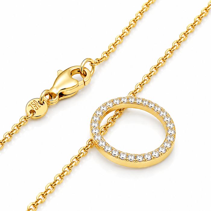 Diamant Anhänger, Diamantanhänger, Gelbgold, Gold, 750, 18K
