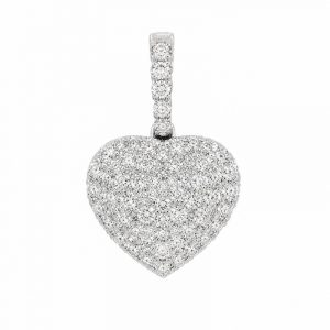 Diamant Anhänger, Diamantanhänger, Herz, Weissgold, 750, 18K