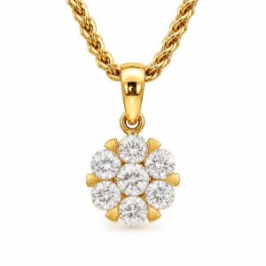 Diamant Anhänger, Diamantanhänger, Illusion, Gelbgold, Gold, 750, 18K