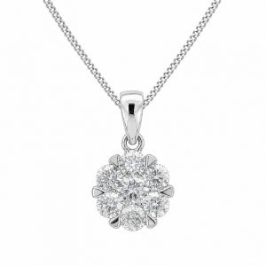 Diamant Anhänger, Diamantanhänger, Illusion, Weissgold, Gold, 750, 18K