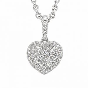 Diamant Anhänger, Diamantanhänger, Collier, Herz, Weissgold, Gold, 750, 18K