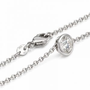 Diamant Collier, Diamantcollier, Solitär, Weissgold, Gold, 750, 18K