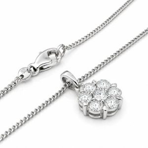 Diamant Anhänger, Diamantanhänger, Illusion, Weissgold, 750, 18K