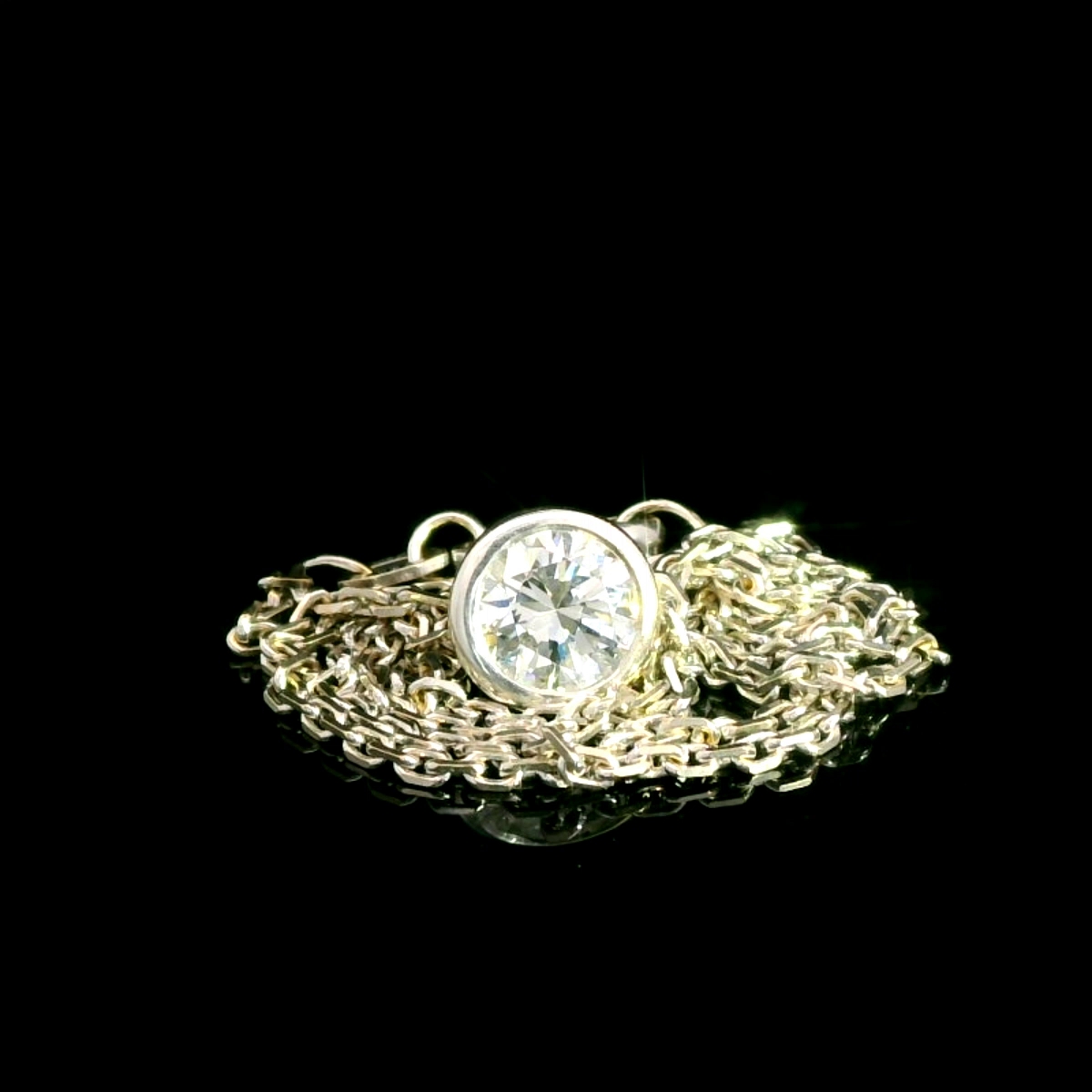 Diamant Collier Solitaire, 1,00ct., Weissgold, Brillantcollier
