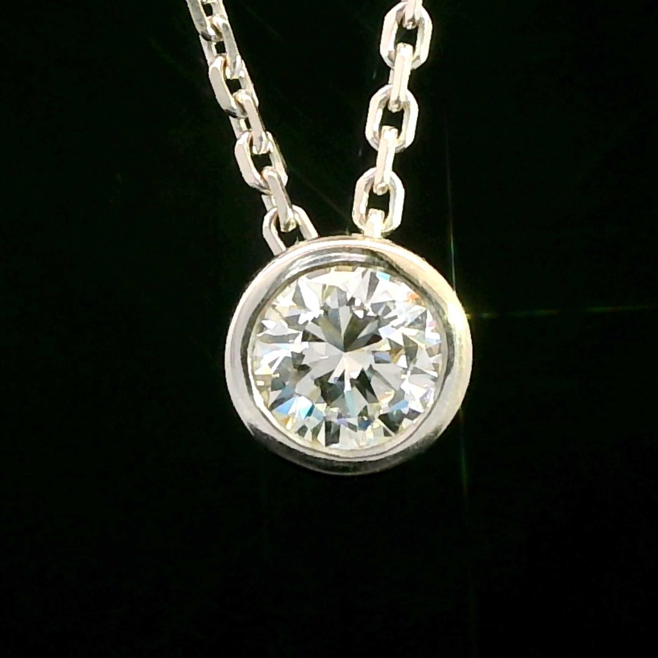 Diamant Collier Solitaire, 1,00ct., Weissgold, Brillantcollier