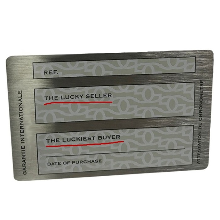 To the lucky buyer Zertifikat