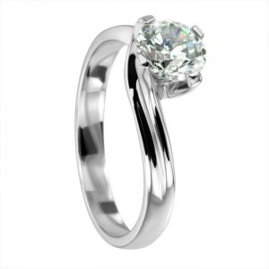 Verlobungsring Paris Diamantring geschwungen 18K Weissgold 03981 frontal