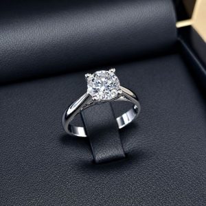 Verlobungsring-Prag-Etui 18K-Weissgold-schwarz