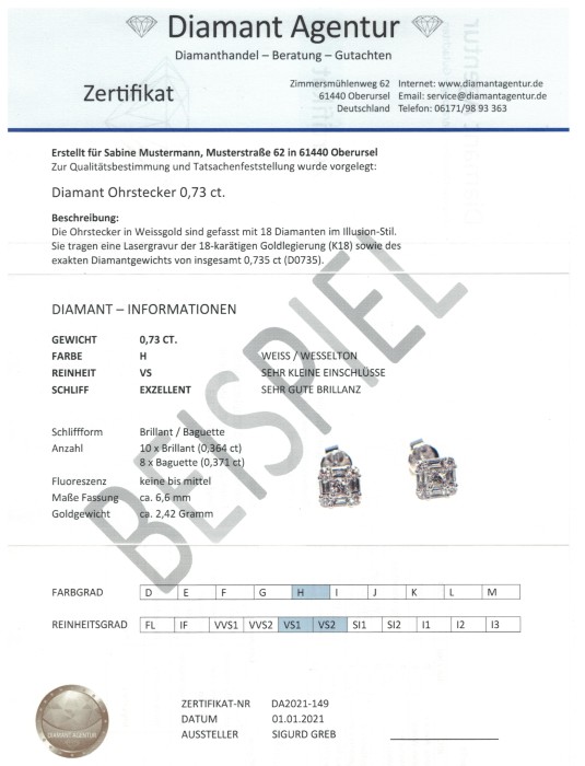 Zertifikat Diamant Agentur Web