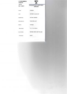 122 ct round brilliant nat. fancy light yellow