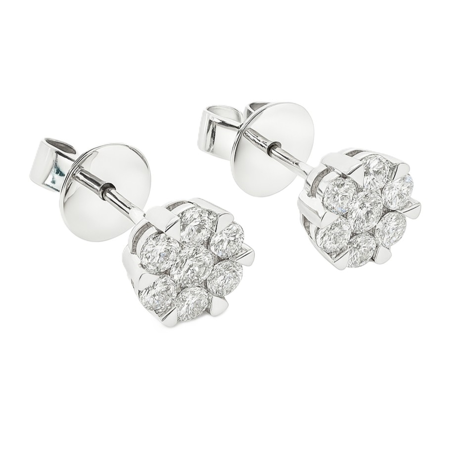 Ohrstecker Illusion mittelgross Weissgold 0,65 ct. Ohrringe