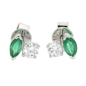 Ohrstecker Smaragd Op24_19 Weissgold 18K Brillant Ohrringe