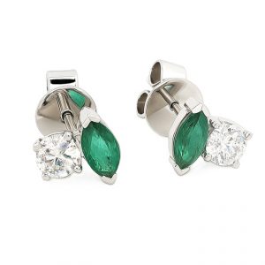 Ohrstecker Smaragd Op24_19 Weissgold 18K Brillant Ohrringe