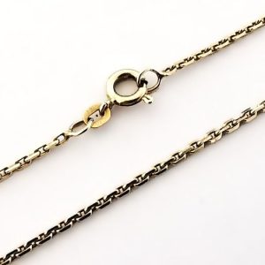 Goldkette, Ankerkette, diamantiert, Gelbgold, 585, 14K