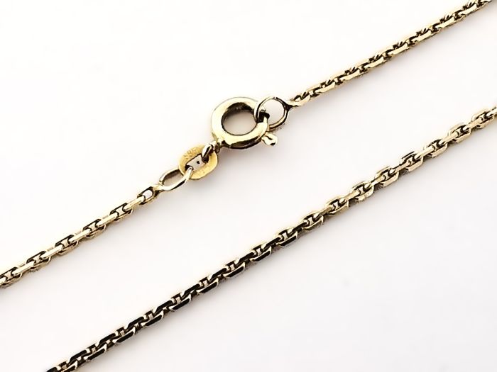 Goldkette, Ankerkette, diamantiert, Gelbgold, 585, 14K