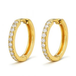Diamant Creolen 0,34 ct. "elegant" Gelbgold 18K