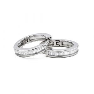 Creolen Baguette Weissgold OP24_16 0,216 ct. Ohrringe 18K