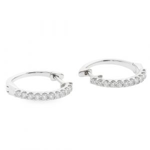 Diamant Creolen 0,28 ct. elegante Ohrringe 18K Weissgold