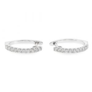 Diamant Creolen 0,28 ct. elegante Ohrringe 18K Weissgold