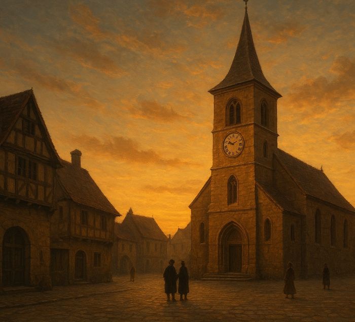 Dorfplatz Kirchenuhr