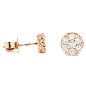 Ohrstecker Illusion gross Rosegold 0,90 ct. Brillant Ohrringe 18K