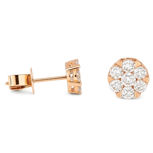 Ohrstecker Illusion gross Rosegold 0,90 ct. Brillant Ohrringe 18K