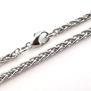 Goldkette, Zopfkette, Weissgold, 585, 14K