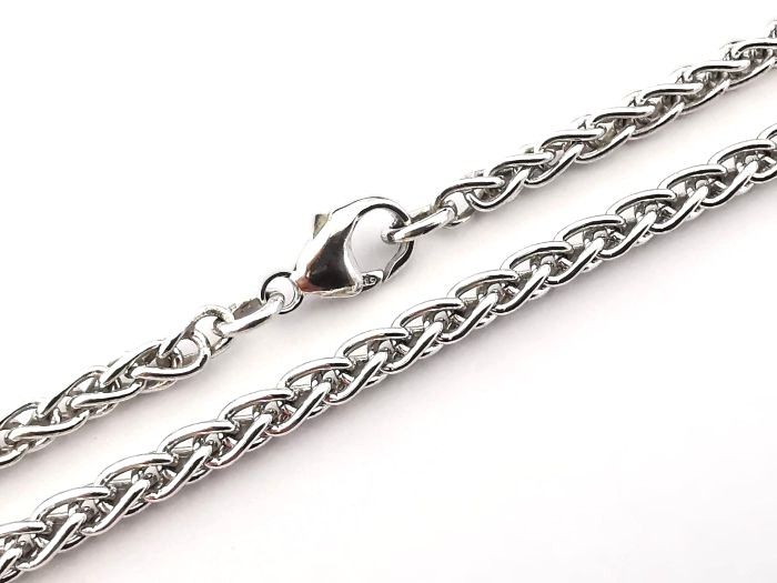 Goldkette, Zopfkette, Weissgold, 585, 14K