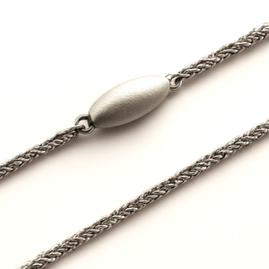 Goldkette, Kordelkette, Weissgold, 750, 18K