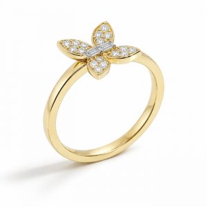 Blüte Diamantring Gelbgold 18K