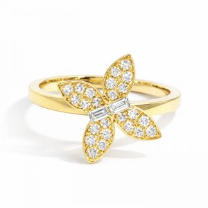 Blüte Diamantring Gelbgold 18K