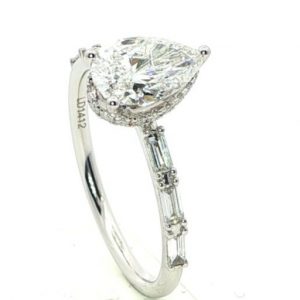 Alternative view of Diamant Ring "Tropfen" 1,41 ct. Weissgold 14K synthetisch