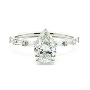 Diamant, Ring, synthetisch, Weissgold, 14 K,