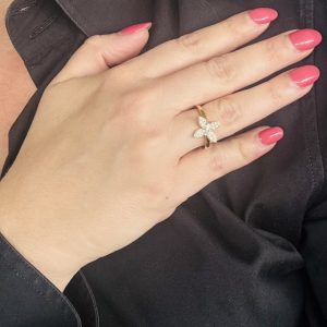 Blüte Ring Gelbgold 18K