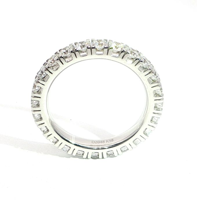 Memoryring, Diamantring, WG, 750, 18K, synth. 2,0 ct.,