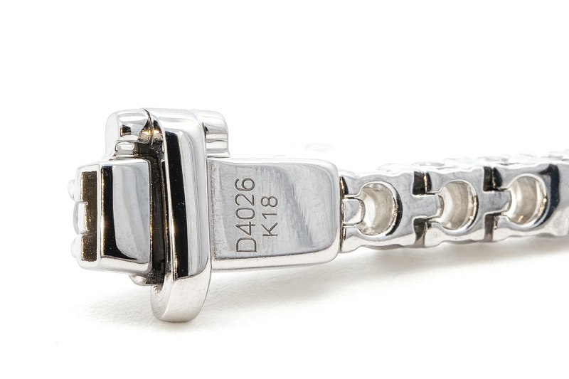 Tennis Armband 4 ct. Weissgold 18K Schließe mit Lasergravur Karatgewicht