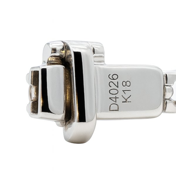 Tennis Armband 4 ct. Weissgold 18K Schließe mit Lasergravur Karatgewicht
