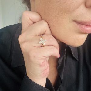 Blüte Ring Gelbgold 18K