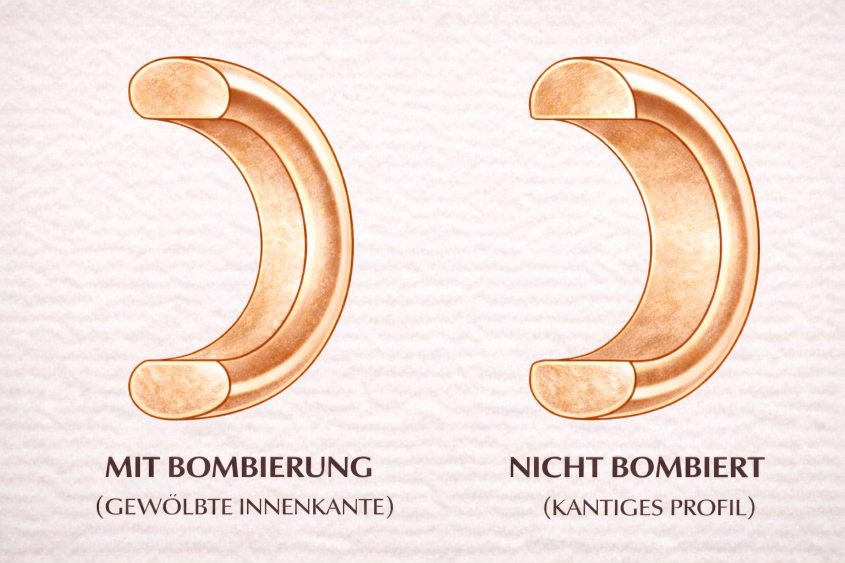 Tragekomfort Eheringe bombiert oder nicht?