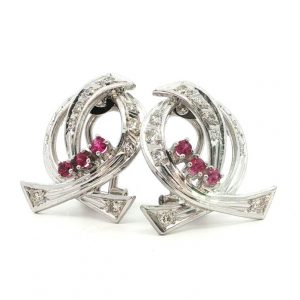 Diamant Clips, Ohrclips, Weissgold, 750, 18K