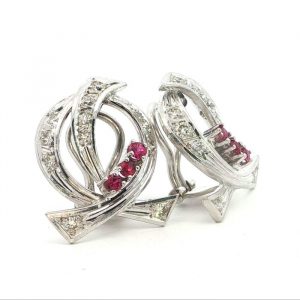 Diamant Clips, Ohrclips, Weissgold, 750, 18K