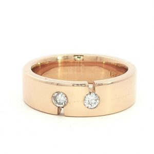 Diamantring, Bandring, Rosegold, Gold, 750, 18K