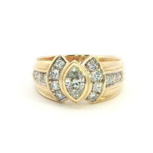 Diamantring, Marquise, Gelbgold, Gold, 750, 18K