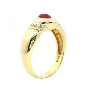 Diamant, Ring, Rubin, Gelbgold, Gold, 585, 14K