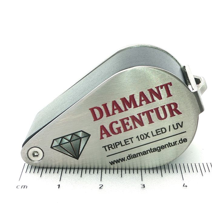 Einschlaglupe, LED Lupe, 20 Fach, 20x, Diamantenlupe, Schmucklupe