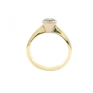 Diamant, Ring, Solitär, Zargenfassung, Gelbgold, Gold, 18K, 750