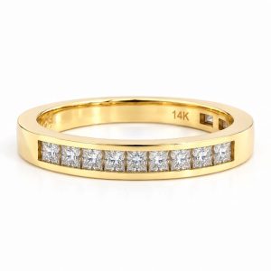 Diamant Ring, Diamantring, Princess, Halbmemory, Gelbgold, Gold, 14K, 585